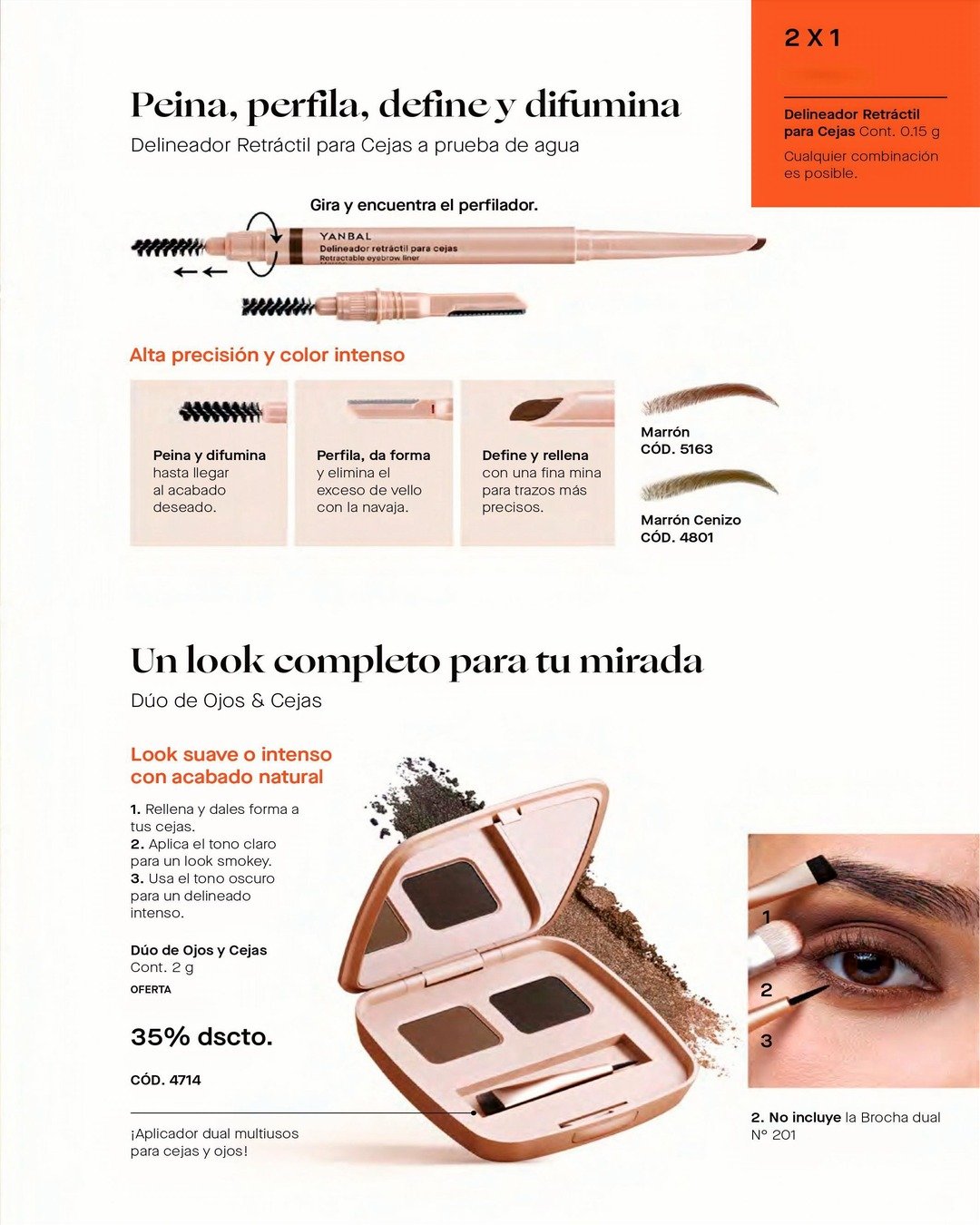 Dúo de Ojos y Cejas + Delineador Retráctil para Cejas