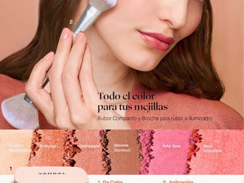 Rubor Compacto y Brocha para Mejillas